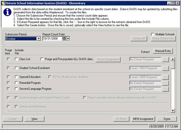 Onesis System Ontario School Information System (OnSIS)